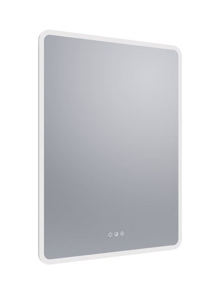 John Lewis Rova Touch Control Illuminated Rectangular Bathroom Mirror, Silver - view 2, Mirror