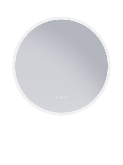 John Lewis Rova Touch Control Illuminated Circular Bathroom Mirror, Silver, Mirror