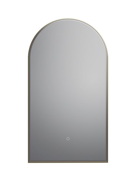 John Lewis Astryx Touch Control Illuminated Arched Bathroom Mirror, Brass