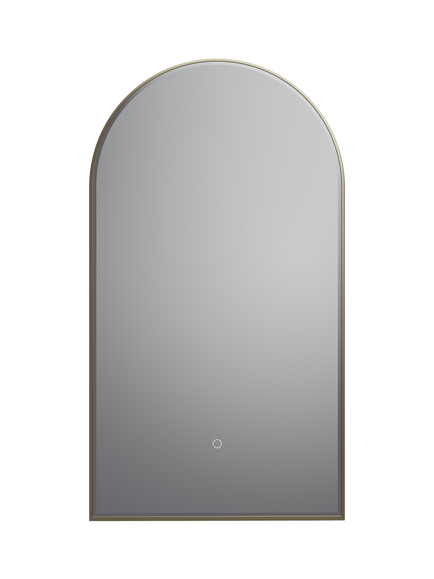 John Lewis Astryx Touch Control Illuminated Arched Bathroom Mirror - view 2, Brass