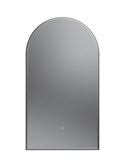John Lewis Astryx Touch Control Illuminated Arched Bathroom Mirror, Gunmetal