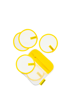 Skin Rocks The Cotton Rounds Reusable Facial Pads, x 5, White, Yellow Trim