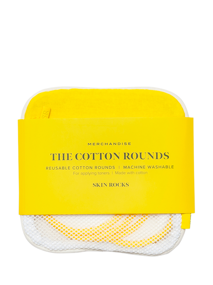 Skin Rocks The Cotton Rounds Reusable Facial Pads, x 5 - view 2, White, Yellow Trim