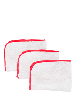 Skin Rocks The Flannel Trio, x 3, White, Pink Trim