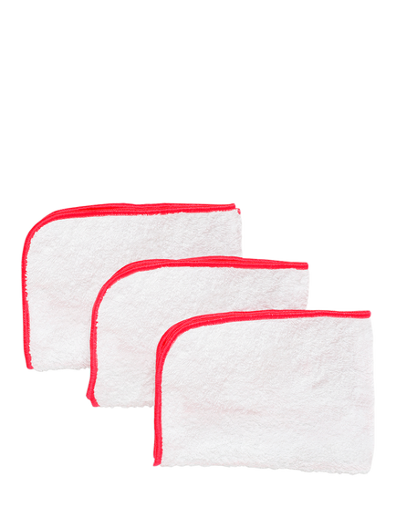 Skin Rocks The Flannel Trio, x 3, White, Pink Trim