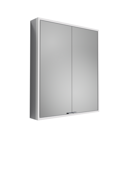 John Lewis Vaya 2 Door Mirrored, Colour Changing Illuminated Bathroom Cabinet with Demister, Silver, Silver