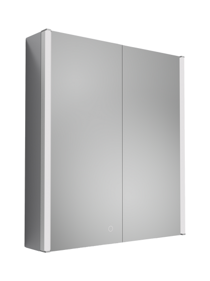 John Lewis Suva 2 Door Mirrored, Illuminated Bathroom Cabinet with Demister, Silver - view 2, Silver