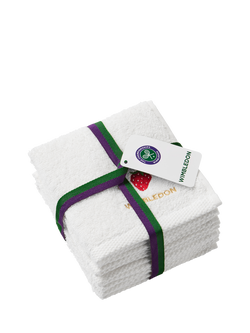 Christy Wimbledon Championships Themed Face Cloths, White, Pack of 5 - view 2, White