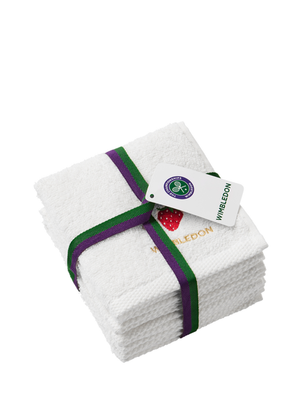 Christy Wimbledon Championships Themed Face Cloths, White, Pack of 5 - view 2, White