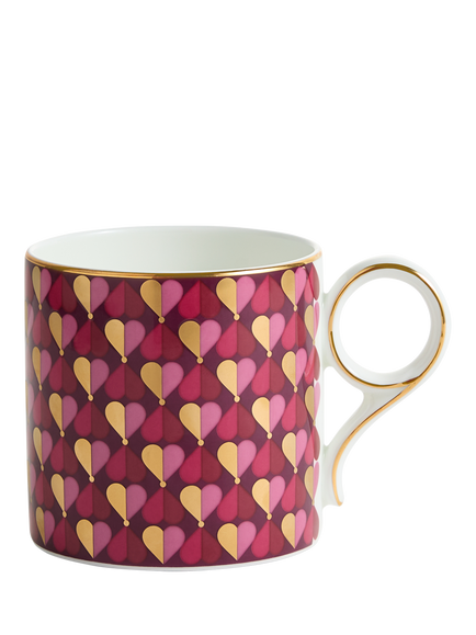 Wedgwood The Love Bone China Desk Mug, 330ml, Magenta, Red