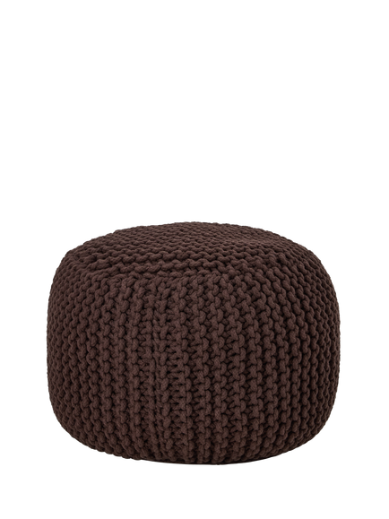 John Lewis Chunky Knit Pouffe, Cocoa