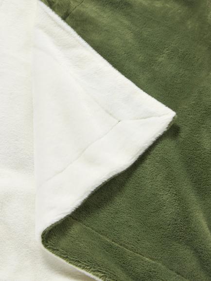 John Lewis Super Soft Reversible Throw - view 2, Avocado