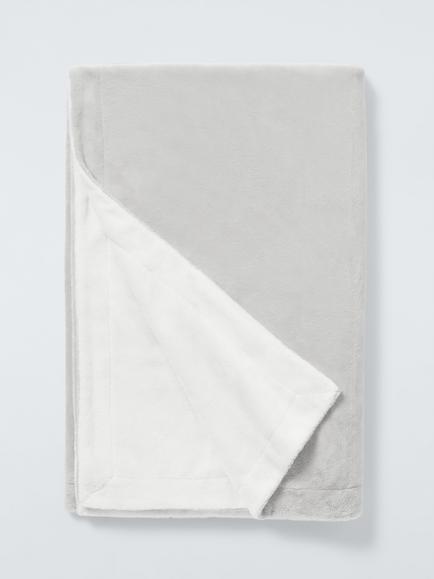 John Lewis Super Soft Reversible Throw, Smoke