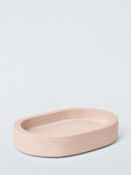 John Lewis Pink Sandstone Bathroom Soap Dish, Pink