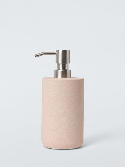 John Lewis Pink Sandstone Bathroom Soap Dispenser, Pink