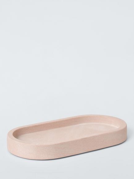 John Lewis Pink Sandstone Bathroom Tray, Pink