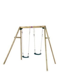 Plum Wooden Double Swing Set - view 2, Multi