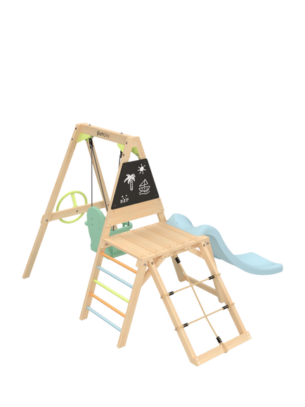 Plum Junior Wooden Playcentre with Swing and Slide - view 2, Multi