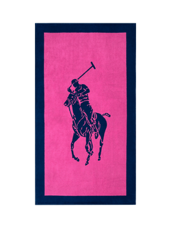Ralph Lauren Polo Pony Jacquard Beach Towel, Navy Maui