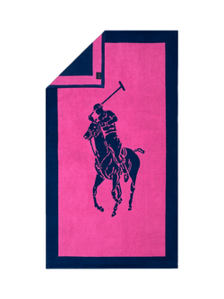 Ralph Lauren Polo Pony Jacquard Beach Towel - view 2, Navy Maui