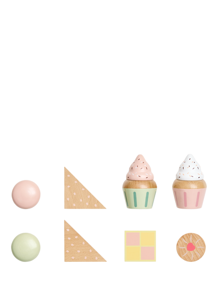 John Lewis Wooden Cake Stand Pretend Bakery Play Food Set - view 2, Multi