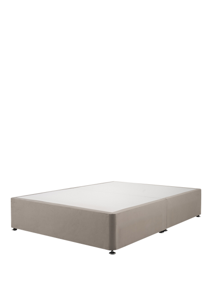 Silentnight Non-Sprung Upholstered Divan Base, Double, Smooth Velvet Silver