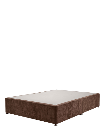 Silentnight Non-Sprung Upholstered Divan Base, King Size, Brushed Textured Dark Mocha