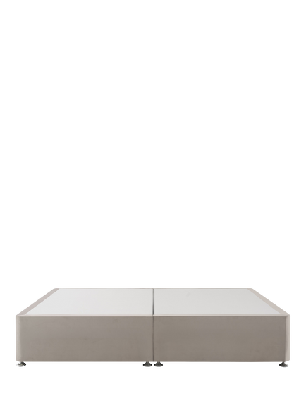 Silentnight Non-Sprung Upholstered Divan Base, Super King Size - view 2, Smooth Velvet Silver