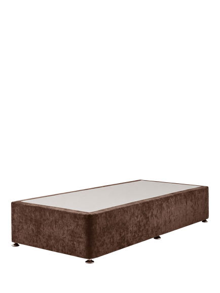Silentnight Non-Sprung Upholstered Divan Base, Single, Brushed Textured Dark Mocha