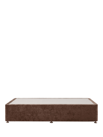 Silentnight Non-Sprung Upholstered Divan Base, Single - view 2, Brushed Textured Dark Mocha