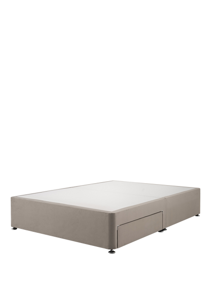 Silentnight Non-Sprung 2 Drawer Upholstered Divan Base, King Size, Smooth Velvet Silver