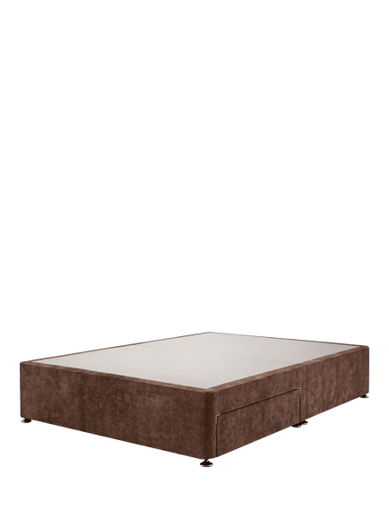 Silentnight Non-Sprung 2 Drawer Upholstered Divan Base, King Size, Brushed Textured Dark Mocha