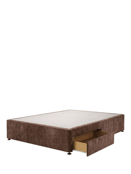 Silentnight Non-Sprung 2 Drawer Upholstered Divan Base, King Size - view 2, Brushed Textured Dark Mocha