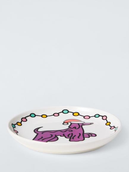John Lewis Scotty Gillespie Christmas Dog Fine China Tapas Plates, Set of 4, 14.9cm - view 2, Multi