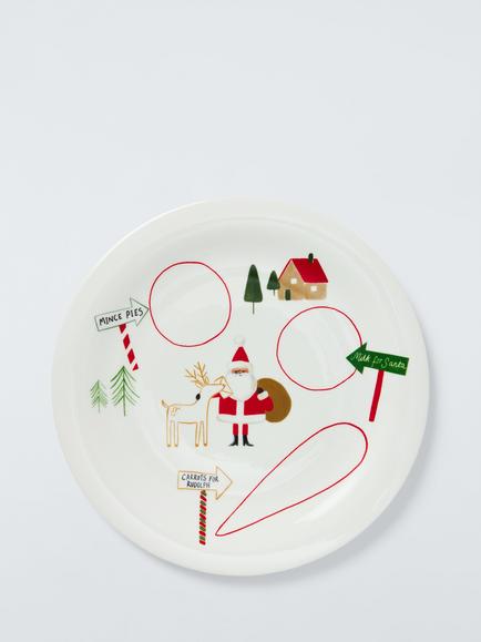 John Lewis Kids' Christmas Eve Fine China Plate, 27cm, White/Multi, Multi