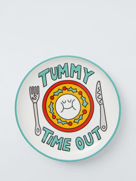 John Lewis Scotty Gillespie 'Tummy Time Out' Fine China Side Plate, 20cm, Multi, Multi
