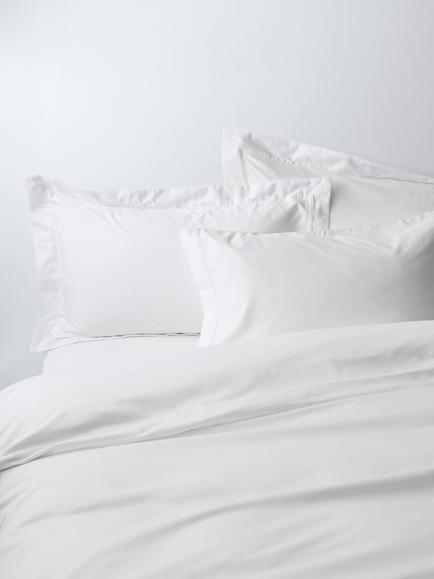 John Lewis Hotel Cotton Sateen 500 Thread Count Bedding, White, White