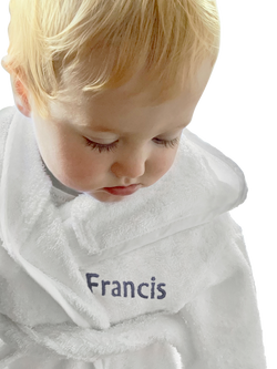 Babyblooms Personalised Bathrobe & Towel Set, White/Pink - view 2, White/Pink