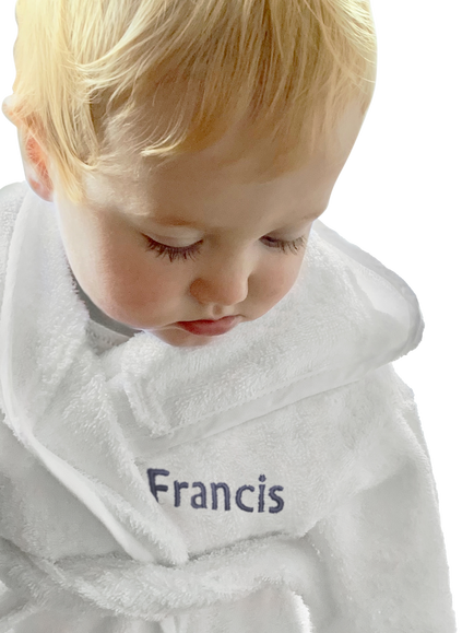 Babyblooms Personalised Bathrobe & Towel Set, White/Pink - view 2, White/Pink