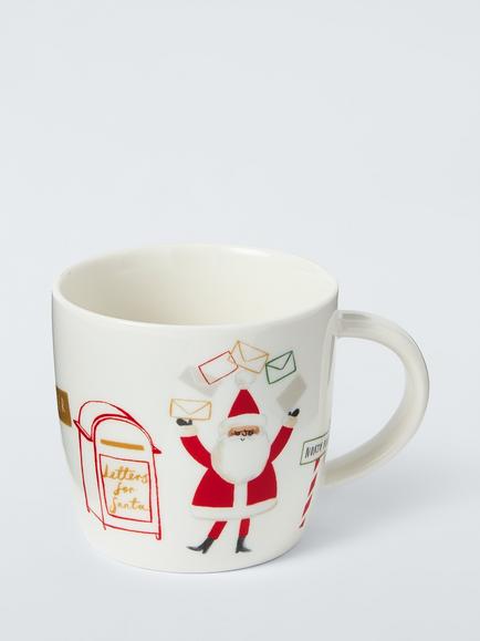 John Lewis Kids' Letters for Santa Fine China Mug, 280ml, White/Red, Multi