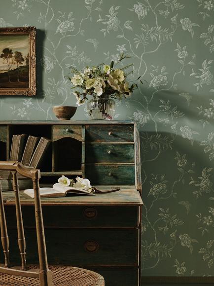 Colefax and Fowler Delancey Wallpaper - view 2, Aqua