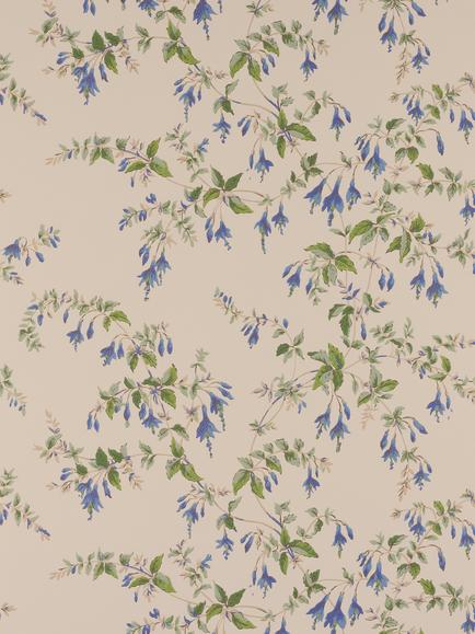 Colefax and Fowler Fuchsia Wallpaper, Blue/Leaf