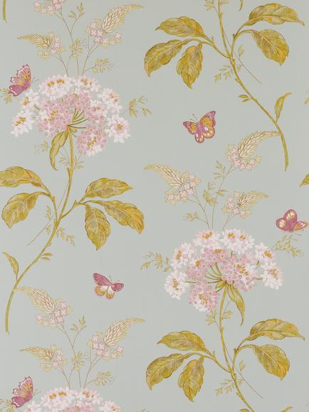 Colefax and Fowler Messina Wallpaper, Aqua