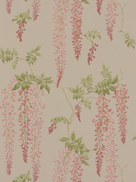 Colefax and Fowler Seraphina Wallpaper, Old Pink/Leaf