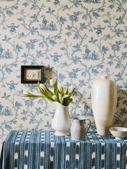Colefax and Fowler Toile Chinoise Wallpaper - view 2, Aqua