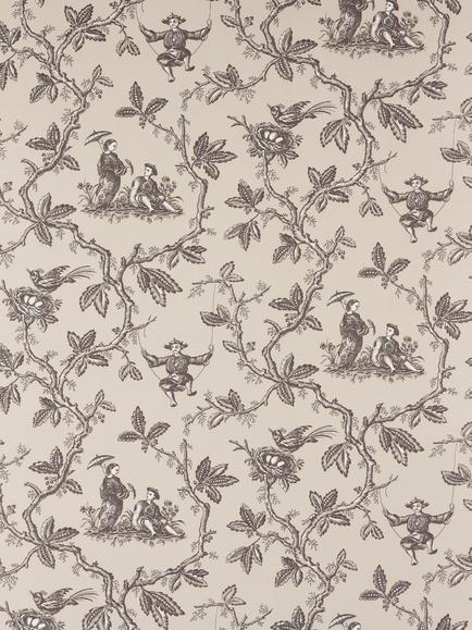 Colefax and Fowler Toile Chinoise Wallpaper, Charcoal