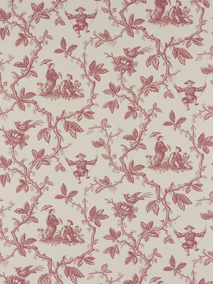 Colefax and Fowler Toile Chinoise Wallpaper, Pink