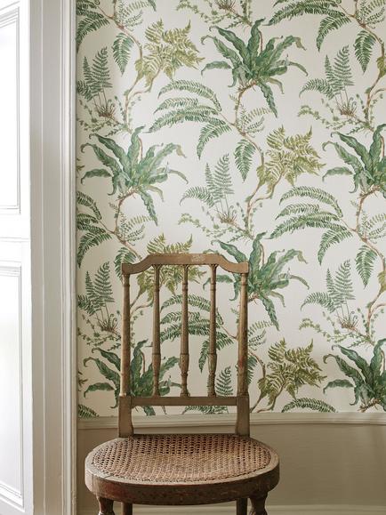 Colefax and Fowler Woodfern Wallpaper - view 2, Green