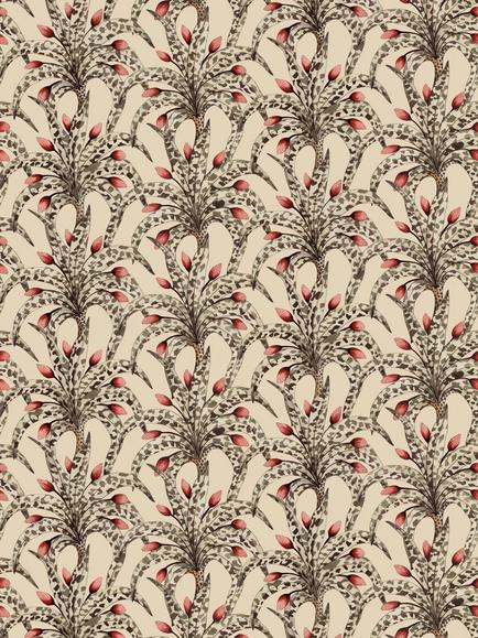 Cole & Son Afrika Damask Wallpaper, Sandstone & Ruby