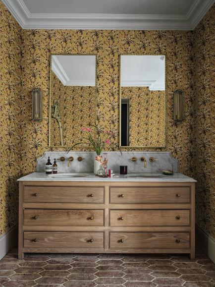 Cole & Son Afrika Damask Wallpaper - view 2, Safari & Blush